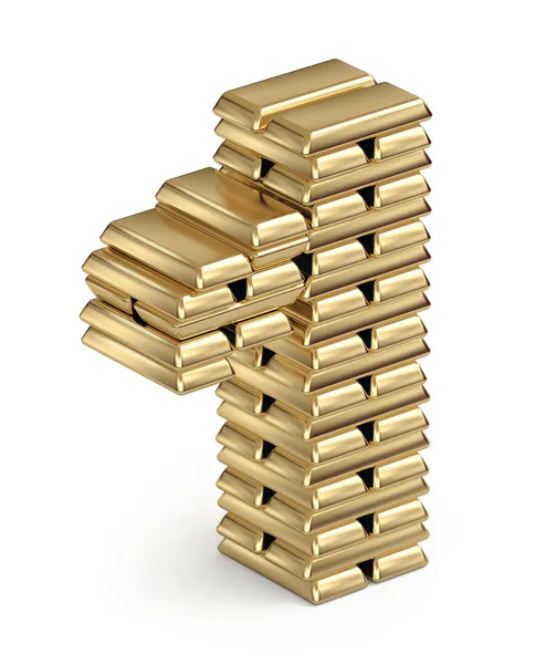 Number 1 from gold bars — Stock Photo, Image