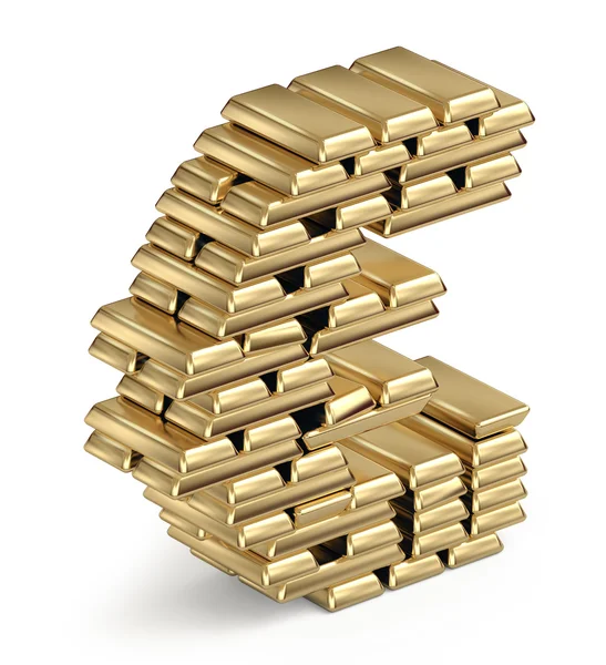 Euro sign from gold bars — Stock Photo, Image
