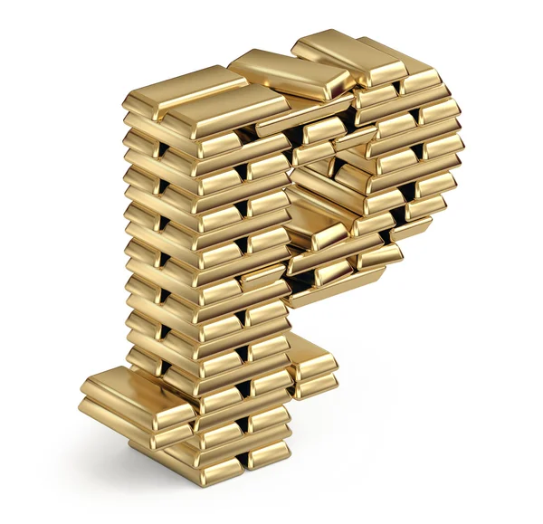 Símbolo Peercoin de barras de ouro — Fotografia de Stock