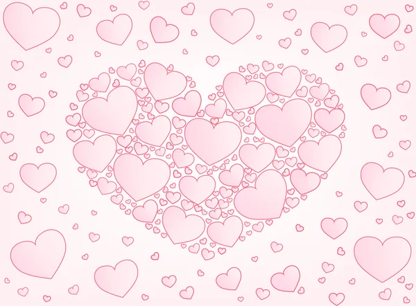 Valentijn kaart harten vectorillustratie — Stockvector