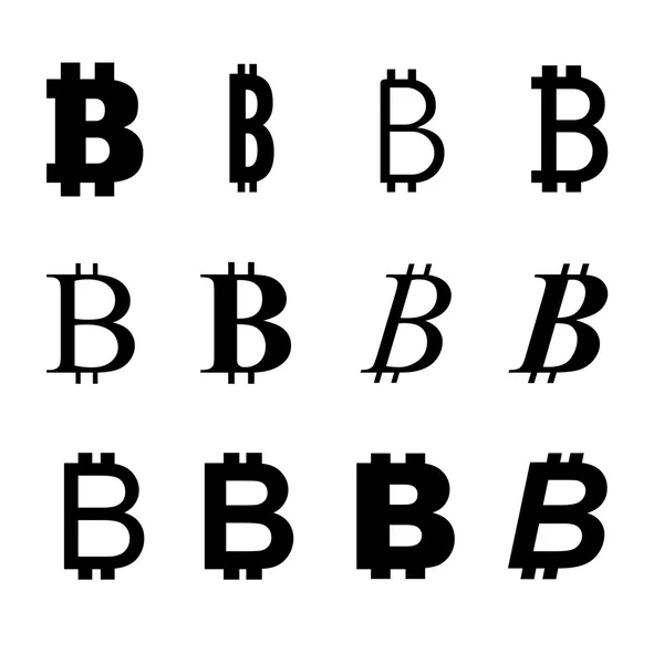 Variación del símbolo Bitcoin — Archivo Imágenes Vectoriales