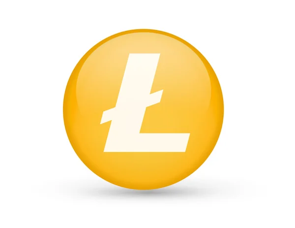 Bouton Litecoin symbole — Image vectorielle