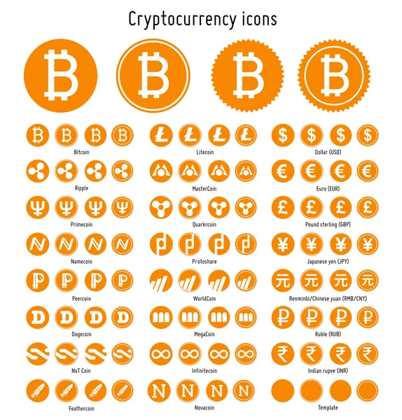 Ícones de vetor criptomoeda —  Vetores de Stock