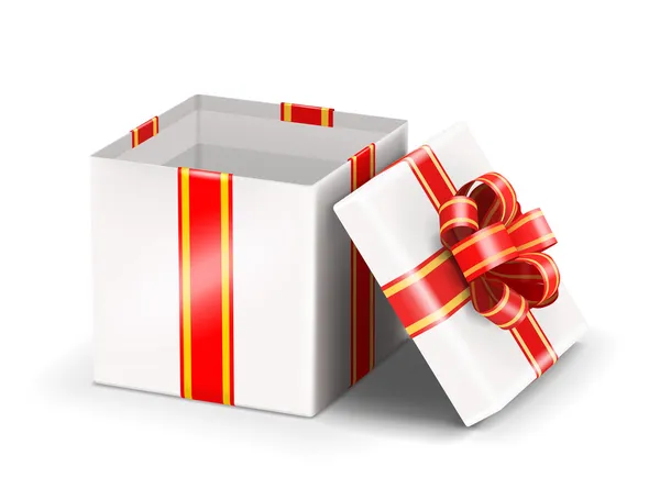 Vector opende witte geschenkdoos — Stockvector