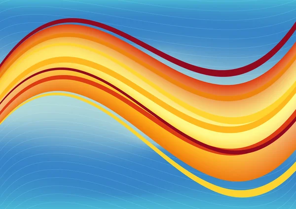Bleu et orange vagues paquet fond — Image vectorielle