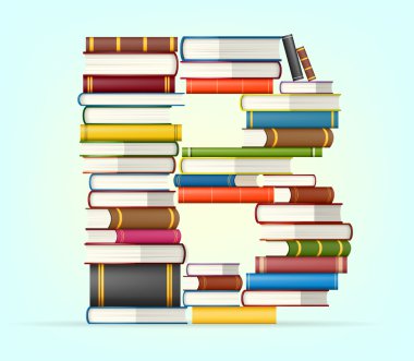 yığında çoklu alfabe kitapları renkli