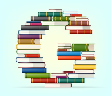 yığında çoklu alfabe kitapları renkli