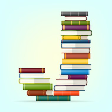 yığında çoklu alfabe kitapları renkli