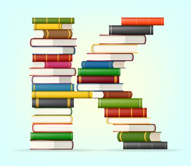 yığında çoklu alfabe kitapları renkli