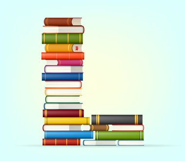 yığında çoklu alfabe kitapları renkli