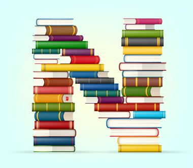 yığında çoklu alfabe kitapları renkli