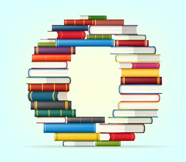 yığında çoklu alfabe kitapları renkli