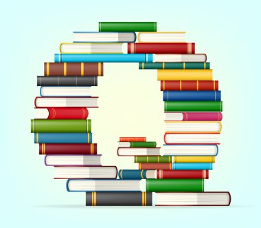 yığında çoklu alfabe kitapları renkli