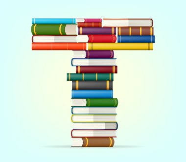 yığında çoklu alfabe kitapları renkli