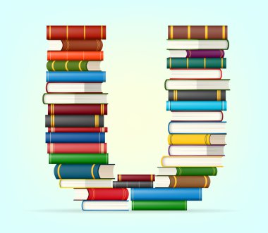 yığında çoklu alfabe kitapları renkli