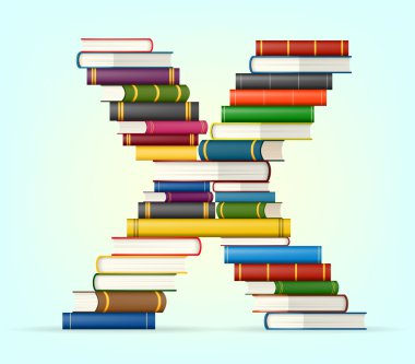 yığında çoklu alfabe kitapları renkli