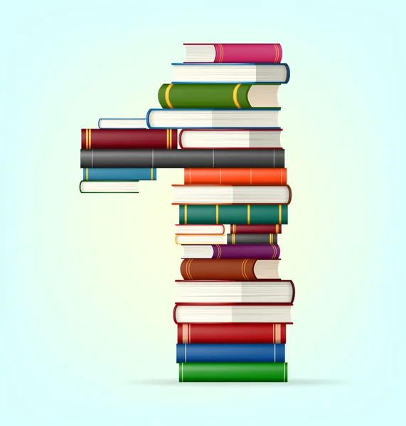 Zahlen aus Stapeln von bunten Büchern — Stockvektor