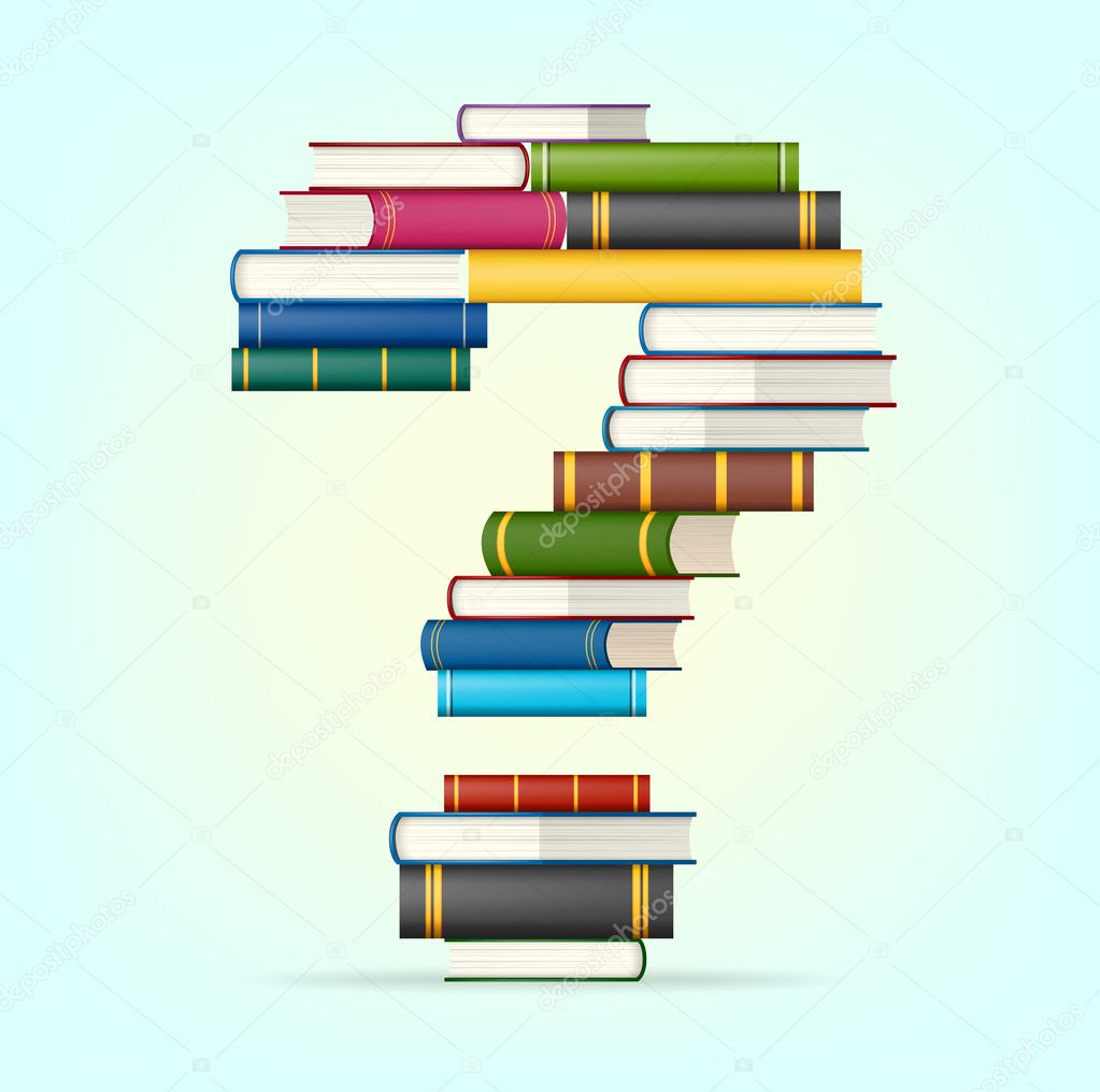 Question from stacks of multi colored books