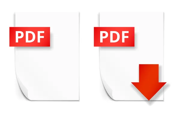 PDF iconos de hoja de papel — Vector de stock