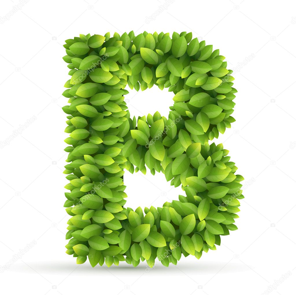 緑の葉ベクター アルファベット文字 B ストックベクター C Iunewind 緑の葉ベクター アルファベット文字 B ストックベクター C Iunewind