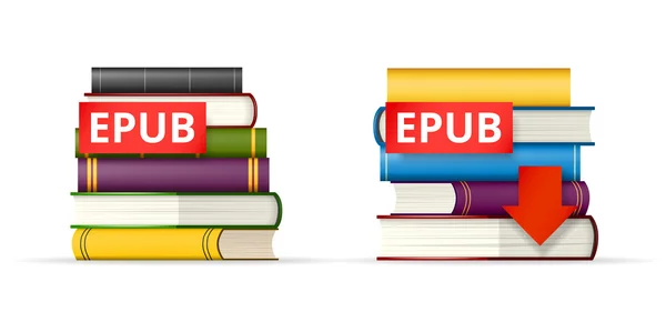EPUB livres empile des icônes — Image vectorielle