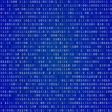 Blue screen binary code screen clipart