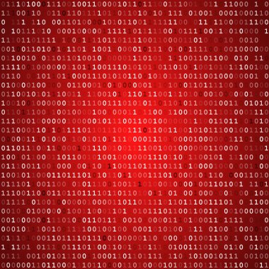Red screen binary code screen clipart