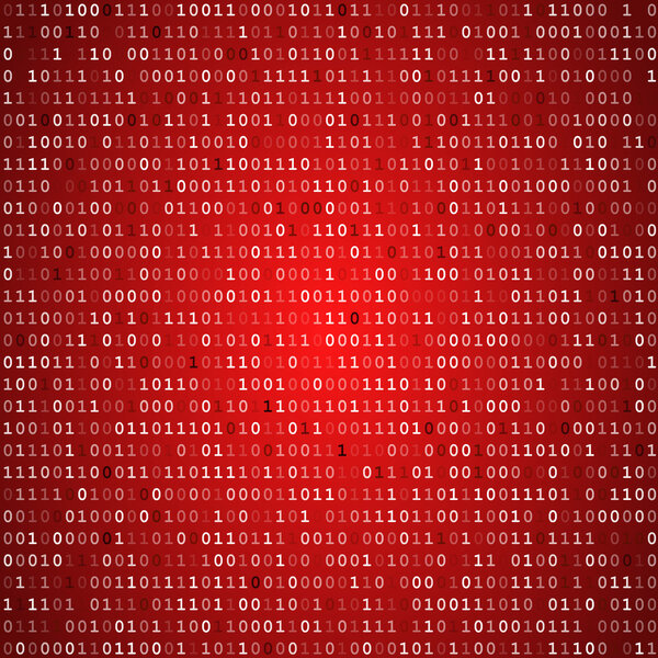 Red screen binary code screen