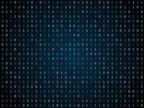 Binärer Computercode, der Vektor-Hintergrundillustration wiederholt — Stockvektor