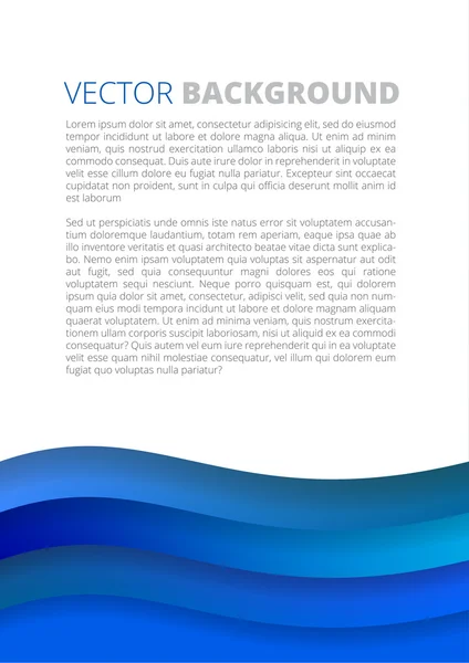 Modré vlny papírové listy — Stockový vektor