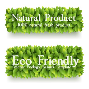 yeşil yaprakları ile banner