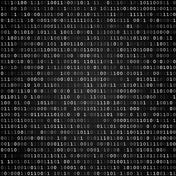 Pantalla de código binario negro — Archivo Imágenes Vectoriales