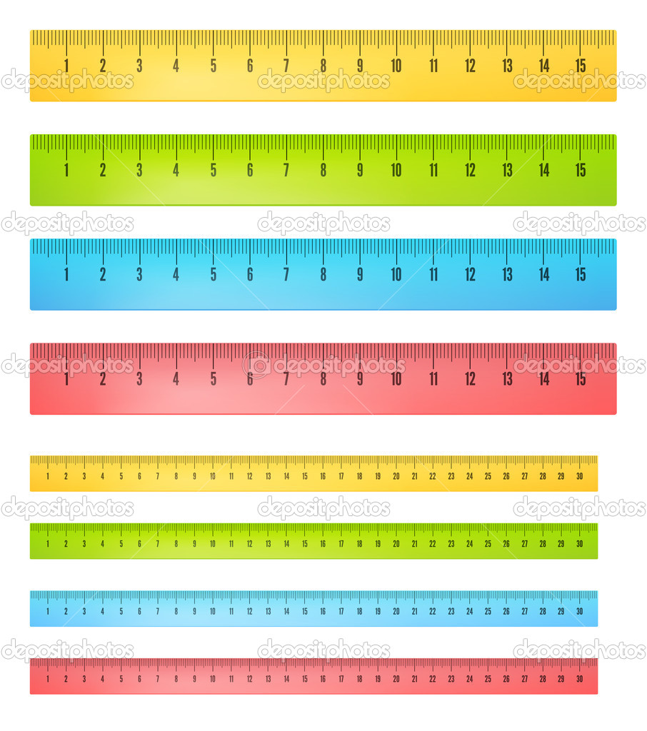 Rulers in centimeters
