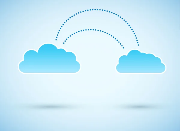 Cloud to cloud connection. Vector illustration — Stock Vector