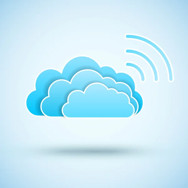 Cloud with  Wifi symbol — Stock Vector