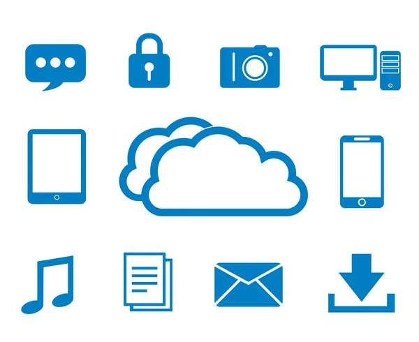 Computação em nuvem na Internet —  Vetores de Stock