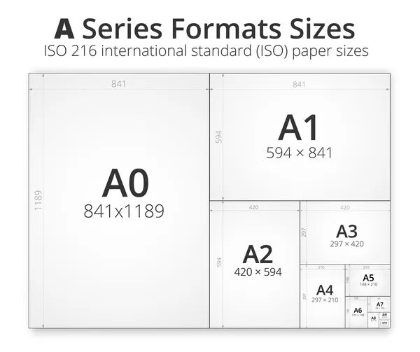 Format A feuilles de papier — Image vectorielle