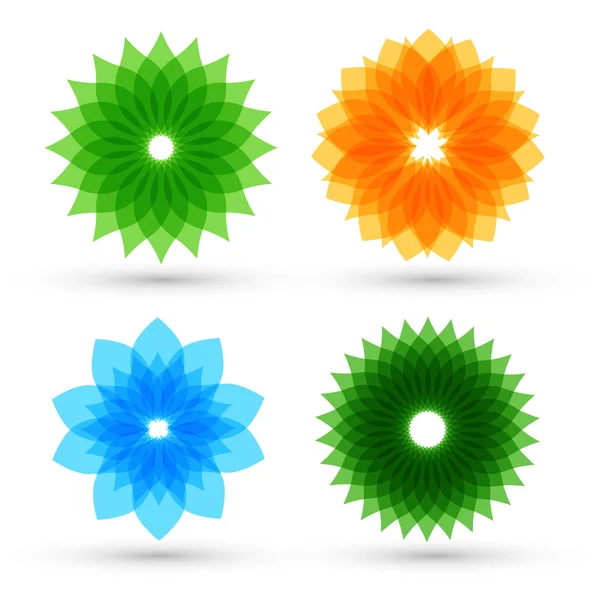 Warna-warni bunga set gambar vektor - Stok Vektor