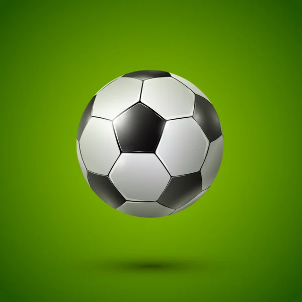 Soccer ball on green — Stock Vector