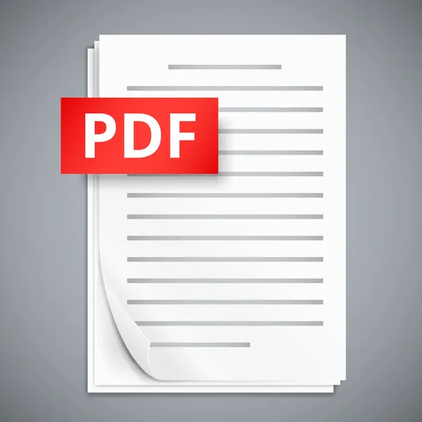 PDF papíru list ikony — Stockový vektor