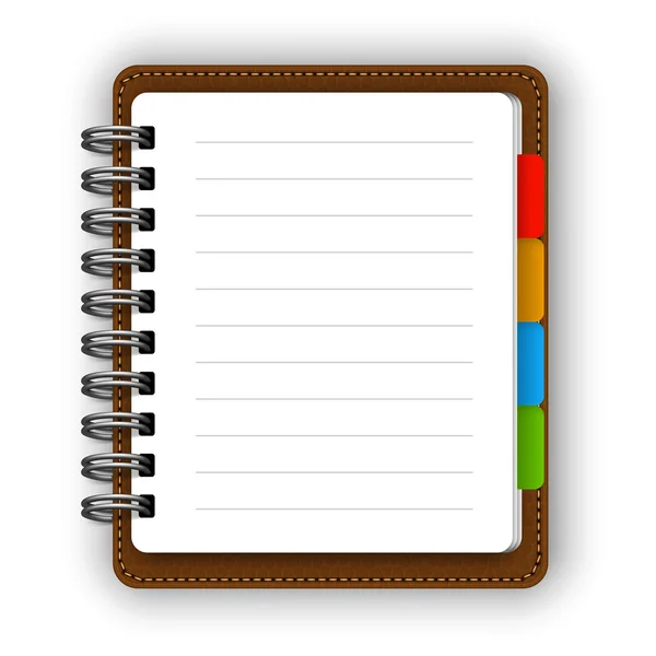 Cuaderno de cuero — Vector de stock