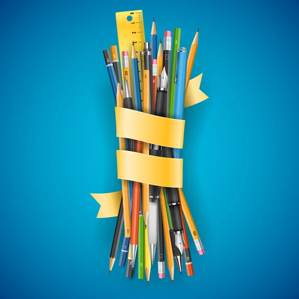 Lote de lápices — Vector de stock