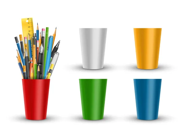 Stylo et crayons en verre — Image vectorielle