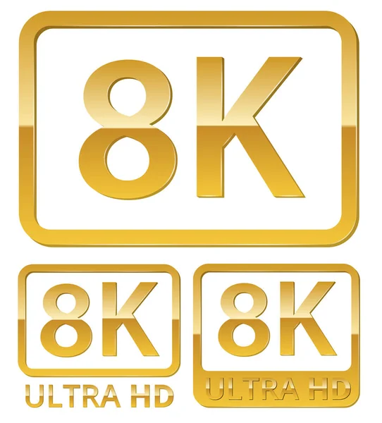 Icona UHD 8K — Vettoriale Stock