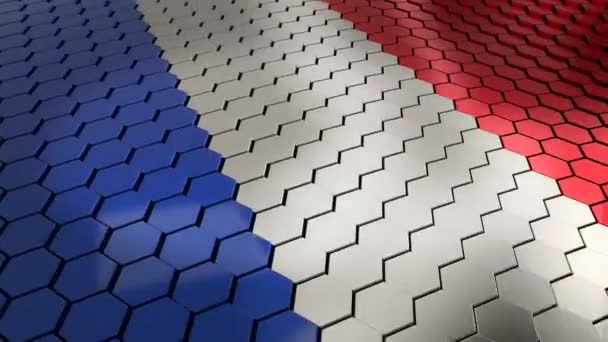 Флаг Франции в области высоких технологий — стоковое видео