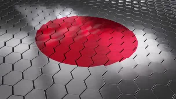 Флаг Японии в области высоких технологий — стоковое видео