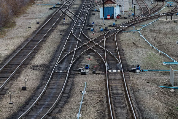 Ράγες σιδηροδρομικές — Φωτογραφία Αρχείου