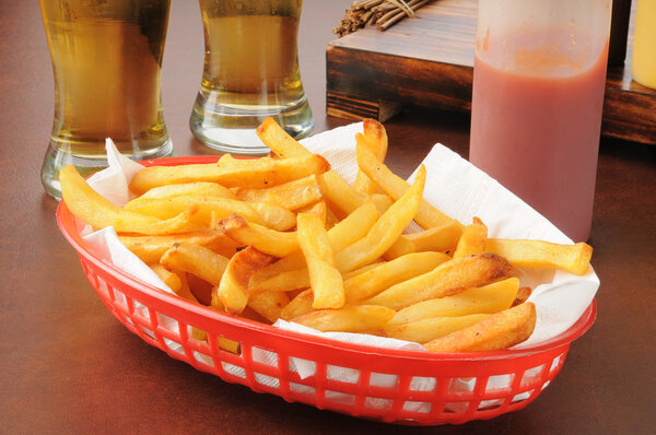 French fries and beer