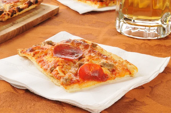 Close up of a slice of pizza — Stock Photo, Image