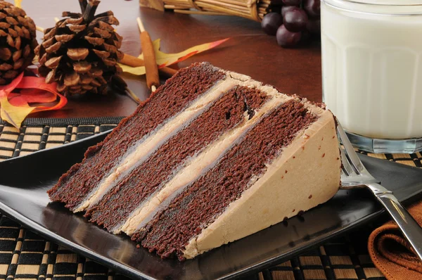 Chocolate espresso cake with milk — Stock Photo, Image